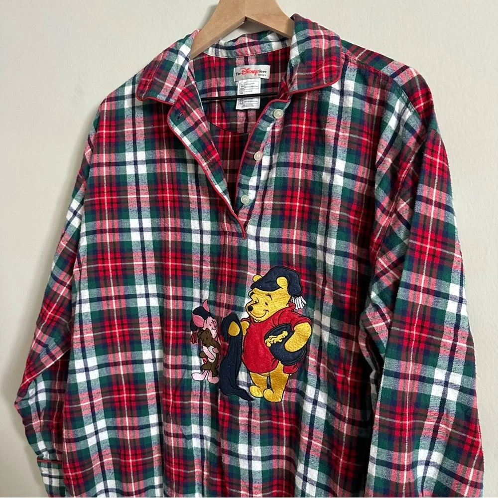 Disney Red Green Plaid Winnie the Pooh Nightshirt - Picture 10 of 10